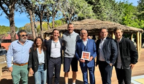 Les fondateurs du setclub et Thomas Enqvist, ambassadeur